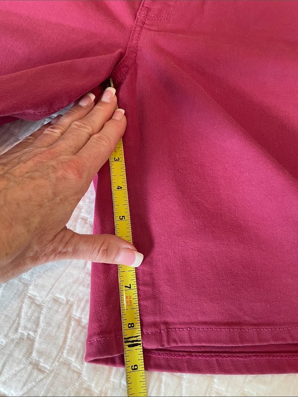 NYDJ Ella Raspberry Pink Stretch Denim Bermuda Shorts w LiftxTuck Technology - Picture 10 of 11